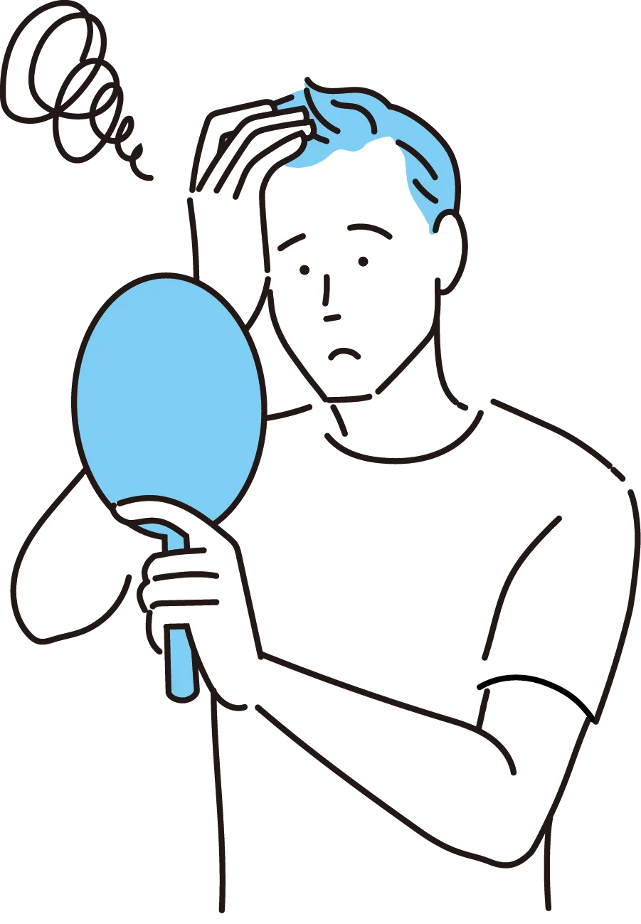 薄毛に悩む男性