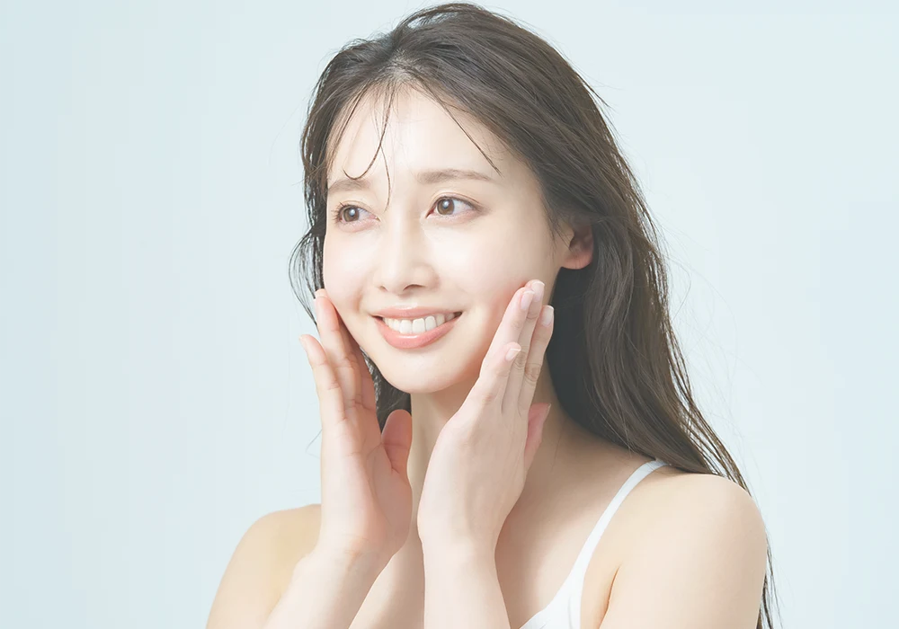 しわのない肌の美容イメージ