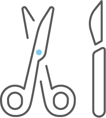 形成外科診療案内のオペ器具のイラスト