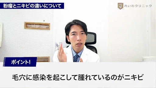 毛穴に感染を起こして腫れているのがニキビ