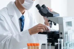 顕微鏡で菌の検査